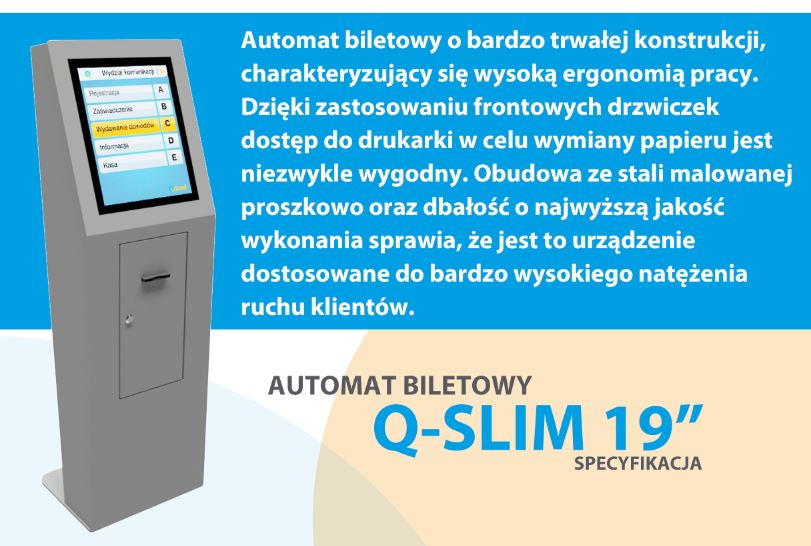 Biletowy system kolejkowy Qcloud Q SLIM 19 sklep promedio