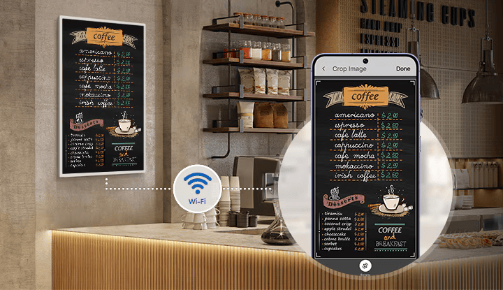Zarządzanie Samsung Color E-Paper EM13DX za pomocą aplikacji mobilnej