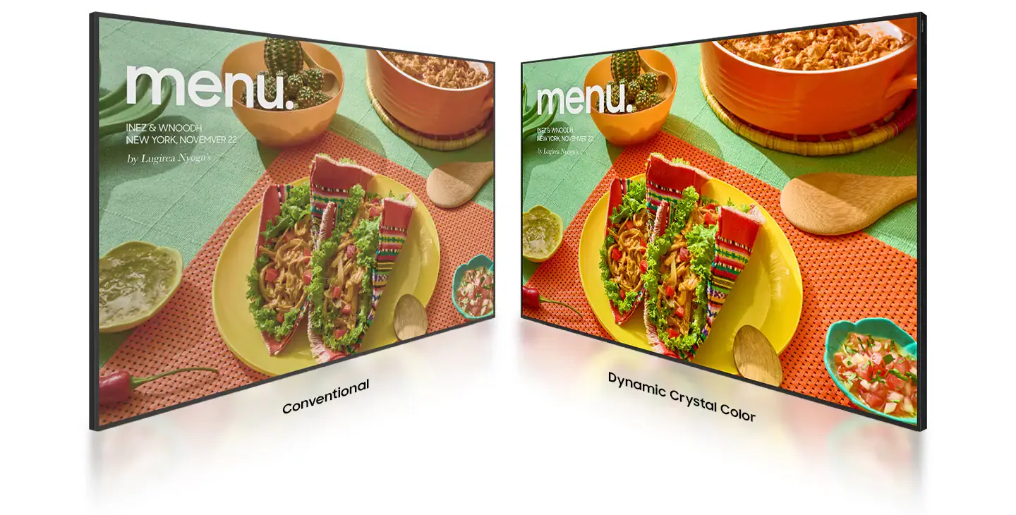 Żywe kolory na monitorze do menu board
