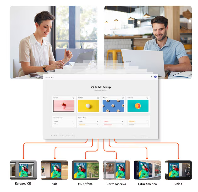 Zdalne zarządzanie Samsung Color E-Paper EM13DX za pomocą platformy VXT